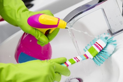 High-touch surfaces and shared areas disinfected in a business facility