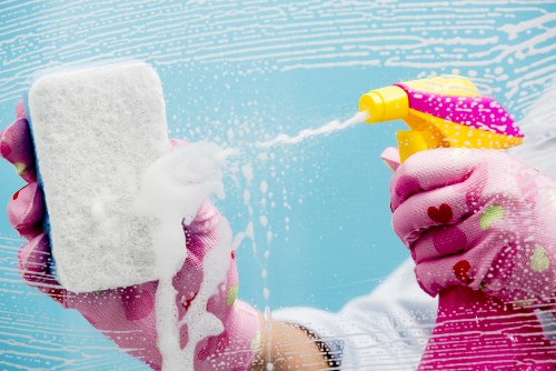 Regular office cleaning schedule in a busy workplace