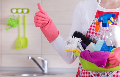 Crystal Palace cleaners working in a tidy living room