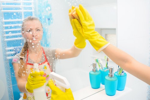 Eco-friendly office cleaning in a corporate environment