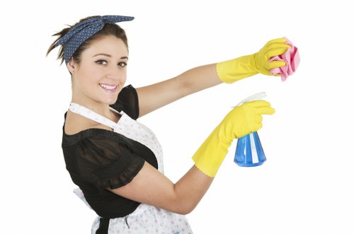 Commercial deep cleaning in an office space with attention to high-touch areas