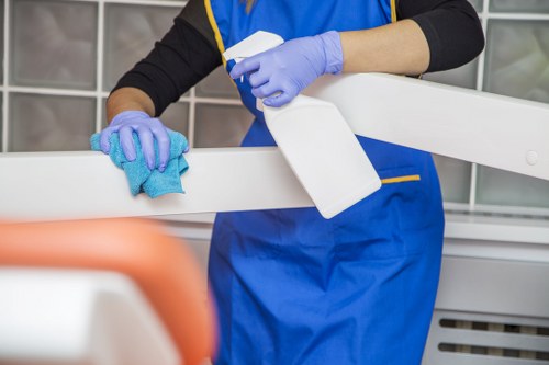 Cleaning hallway floors and high-touch surfaces in a shared building